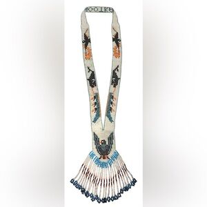 Vintage NOOTKA First Nations Indigenous Glass Beaded Sash Necklace